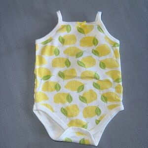 Lemon Print Kids Bodysuit - Yellow and White